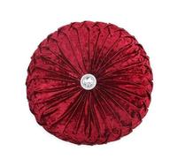 Diamond Round Cushions Stitched Filled Crushed Velvet Beautiful Diamante Sofa Cushion Bed Cushion Small & Large (1x Large 18"x18", Burgundy)