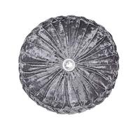 Diamond Round Cushions Stitched Filled Crushed Velvet Beautiful Diamante Sofa Cushion Bed Cushion Small & Large (Small 1x14"x14", Grey)