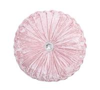 Diamond Round Cushions Stitched Filled Crushed Velvet Beautiful Diamante Sofa Cushion Bed Cushion Small & Large (1x Large 18"x18", Light Pink)