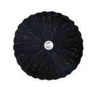Diamond Round Cushions Stitched Filled Crushed Velvet Beautiful Diamante Sofa Cushion Bed Cushion Small & Large (1x Large 18"x18", Black)