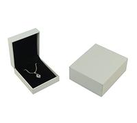 Diamond Series Pendant Box White Leatherette Talisman Amulet Solitaire Jewellery (Number of boxes 24)