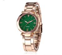 Diamond Shape Sparkling Starry Sky Luxury Dial Stainless Steel Diamond Band for Women Analog Quartz Watch Classic Fashion Watch, green