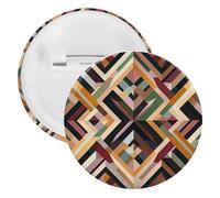 Diamond Shaped Geometric Badge Metal Round Pins, Lightweight Brooch for Backpack, Fashion Button Pins Badge for Shirts, Jackets, Shawl Coat, Unisex, 12PCS, Tinplate, metal round pins