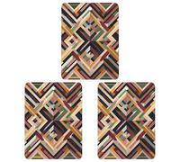 Diamond Shaped Geometric Car Air Freshener, 3 Pcs Square Hanging Air Freshener Cards, Long Lasting Fragrance Scented Cards for Car, Home, Office Black-style