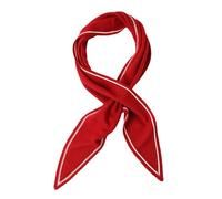 Diamond-Shaped Small Neck Scarf 30% Cashmere & 70% Wool, Soft Warm Knitted Collar Cross Neck Triangle Scarf for Women Girls, Spring Autumn Versatile Neckerchief Short Knit Collar Scarves, Gift Red