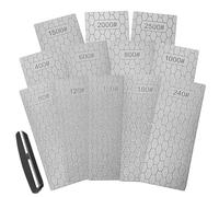 Diamond Sharpening Stone Set 12pcs Diamond Sharpener Coarse/Medium/Fine Grit,80/120/150/180/240/400/600/800/1000/1500/2000/2500 Grit, Perfect Aid Sharpener Angle Guide