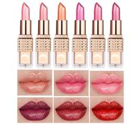 Diamond Shimmer Lipstick Set, Dark Red Mauve Glitter, Glossy M Etallic S Parkle Waterproof Lipstick Women 3.1inch 8cm, Compact And Convenient, Easy Application For Women