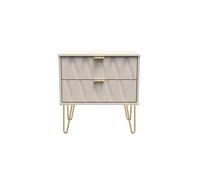 Diamond Side Table Off-White 2 Drawers 60cm