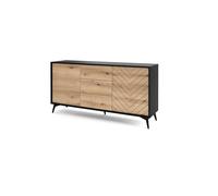 Diamond Sideboard 154cm Abakus Direct Black One Size