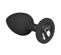 Diamond Silicone Butt Plug - Medium, 8.5 cm / 3.3", with Sparkling Crystal Base