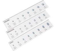 Diamond Sizer Ruler, Shape Guide Size Kit - Engagement Ring Diamond Size and Shape Kit Comparison Tool for Round, Oval, Princess Shape(3Pcs)