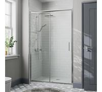 Diamond Sliding Shower Door 1400mm with 1400 x 900mm Tray - 8mm