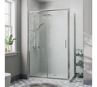 Diamond Sliding Shower Enclosure 1100 x 800mm with Tray - 8mm