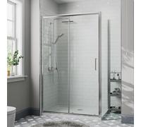 Diamond Sliding Shower Enclosure 1100 x 900mm with Tray and Waste - 8mm