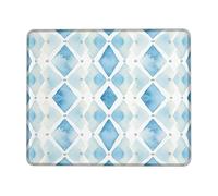 Diamond Small Mouse Pad, Modern Minimalistic Watercolor Blue None Blue Square Rubber Smooth Mini Travel Desk Mousepad Desk Accessories for Gaming Computer Laptop Square 8x10 Inch
