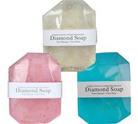 Diamond Soap,3Pcs Diamond Soap, Natural Plant Gem-Shaped Bath Oil Soap, Botanical Scented Essential Oil Soap, Gold Foil Bath Soap For Women & Men