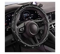 Diamond Soft Leather Bling Steering Wheel Cover, Universal Car Steering Wheel Protector with Crystal Rhinestones, 15 Inch Anti-Slip Interior Accessories for Women, Trucks, SUVs (Black)