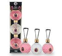Diamond Spirits Set Of 3 Gin Filled Christmas Baubles. Pink Royal 40% ABV & Pink 47 Gin Miniatures 47% ABV. Hanging Mini Gin Bottles, London Dry Gin & Pink Gin Gift Set.