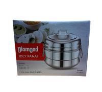 Diamond Stainless Steel Idli Maker, 9 Plates, Induction Compatible, Traditional South Indian Steamer