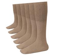 Diamond Star 6 Pairs Men's Tube Socks, Over the Calf Cushioned Cotton Knee High Athletic Socks, Big and Tall, 6 Pairs Khaki, 13-16 UK