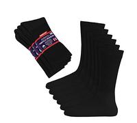 Diamond Star Diabetic Socks, Non-Binding Circulatory Cushion Cotton Crew Diabetic Socks for Men Women, 12 Pairs Black, 9-11