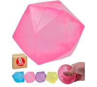 Diamond Stress Ball Fidget Toy for Stress Relief Adult Children Gel Filled Slow Rising Hand Squeeze Sensory Fidget Collectible Diamond Shape 4 Colour Mix Suitable 6 Pack - Electoys