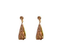 Diamond-studded droplet-shaped hollow earrings with a retro and niche style accessory for the ears