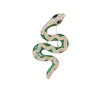 Diamond studded green snake shaped brooch,Exquisite Women's Brooch,Unique Personalized Accessories,Party Clothing Accessories,Banquet Jewelry
