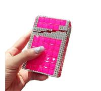 Diamond-studded high-end cigarette case, pressure-proof and moisture-proof, with strong sealing, suitable for outdoor activities and parties(Pink1)
