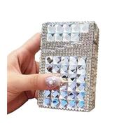 Diamond-studded high-end cigarette case, pressure-proof and moisture-proof, with strong sealing, suitable for outdoor activities and parties(Silver)
