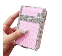 Diamond-studded high-end cigarette case, pressure-proof and moisture-proof, with strong sealing, suitable for outdoor activities and parties(Pink)