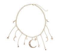 Diamond-studded star and moon tassel collar necklace - a unique, personalized and high-end accessory for the neck