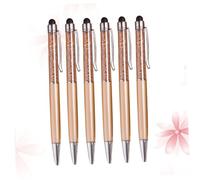 Diamond Stylus Pen 6pcs Golden Plastic Capacitive Touch for Phone Tablet | Graduation Party, Back to School Decorations, Easy Storage in Pocket or Diary