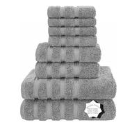 Diamond Tex 8 Pcs Towel Bale Set Premium 100% Egyptian Cotton Face Hand Bath Towel Set Super Soft 600-GSM Quick Dry & Absorbent Towels For Multipurpose Use (Grey, Cotton)