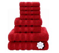 Diamond Tex 8 Pcs Towel Bale Set Premium 100% Egyptian Cotton Face Hand Bath Towel Set Super Soft 600-GSM Quick Dry & Absorbent Towels For Multipurpose Use (Red, Cotton)