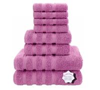 Diamond Tex 8 Pcs Towel Bale Set Premium 100% Egyptian Cotton Face Hand Bath Towel Set Super Soft 600-GSM Quick Dry & Absorbent Towels For Multipurpose Use (Pink, Cotton)