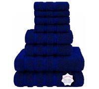Diamond Tex 8 Pcs Towel Bale Set Premium 100% Egyptian Cotton Face Hand Bath Towel Set Super Soft 600-GSM Quick Dry & Absorbent Towels For Multipurpose Use (Blue, Cotton)