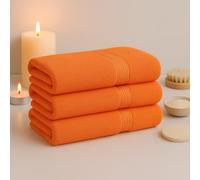 Diamond Tex Bath Towel Set - Premium Egyptian Cotton Ring Spun 500 GSM Quick Dry Towel - Super absorbent Large Bath Sheets Bathroom Towels - Orange, 80 x 140 cm Pack of 1
