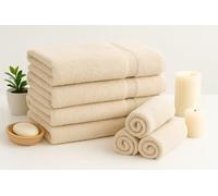 Diamond Tex Egyptian Multicolour Towels - Super Soft Luxury Bath Towels Large - 600 GSM Lint Free Fast Drying Towel for Gym Salon, Spa & Hotel Quality (2, Cream)