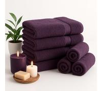 Diamond Tex Egyptian Multicolour Towels - Super Soft Luxury Bath Towels Large - 600 GSM Lint Free Fast Drying Towel for Gym Salon, Spa & Hotel Quality (1, Purple)