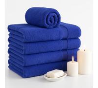 Diamond Tex Egyptian Multicolour Towels - Super Soft Luxury Bath Towels Large - 600 GSM Lint Free Fast Drying Towel for Gym Salon, Spa & Hotel Quality (4, Royal Blue)