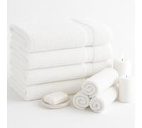 Diamond Tex Egyptian Multicolour Towels - Super Soft Luxury Bath Towels Large - 600 GSM Lint Free Fast Drying Towel for Gym Salon, Spa & Hotel Quality (1, White)