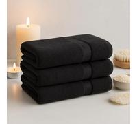 Diamond Tex Egyptian Multicolour Towels - Super Soft Luxury Bath Towels Large - 600 GSM Lint Free Fast Drying Towel for Gym Salon, Spa & Hotel Quality (1, Black)