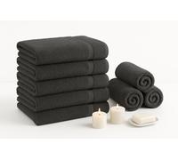 Diamond Tex Egyptian Multicolour Towels - Super Soft Luxury Bath Towels Large - 600 GSM Lint Free Fast Drying Towel for Gym Salon, Spa & Hotel Quality (4, Charcoal)