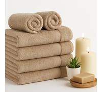 Diamond Tex Egyptian Multicolour Towels - Super Soft Luxury Bath Towels Large - 600 GSM Lint Free Fast Drying Towel for Gym Salon, Spa & Hotel Quality (1, Latte)