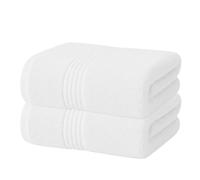 Diamond Tex Extra Large Bath Sheet 80 x 140 cm, 600 GSM 100% Egyptian Cotton, Soft & Absorbent Luxury Bath Towel, Jumbo Size for Home, Spa & Hotel, White, 2