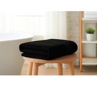 Diamond Tex Extra Large Bath Sheet Towel Set with Hanging Loop, Egyptian Cotton 600 gsm Water Absorbent Bath Towels (Black 90 x 180 cm)