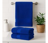 Diamond Tex Extra Large Jumbo Bath Sheet with Hanging Loop 1-Pack Royal Blue, 100 x 200cm - 100% Cotton 600 GSM Highly Absorbent Quick Dry Bath Towel - Super Soft Hotel Quality Shower Towel