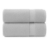 Diamond Tex Extra Large Jumbo Bath Sheet with Hanging Loop Set of 2 (100 x 200 cm) - 100% Cotton Ring Spun 600 GSM Quick Dry Towel - Super absorbent Large Bathroom Towels