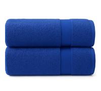 Diamond Tex Extra Large Jumbo Bath Sheet with Hanging Loop Set of 2 (100 x 200 cm) - 100% Cotton Ring Spun 600 GSM Quick Dry Towel - Super absorbent Large Bathroom Towels